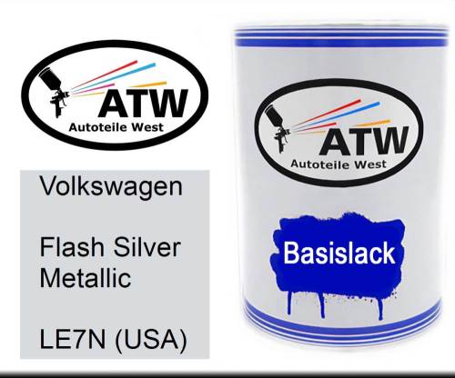 Volkswagen, Flash Silver Metallic, LE7N (USA): 500ml Lackdose, von ATW Autoteile West.